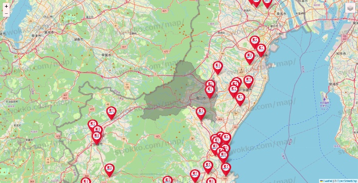 三重県のココカラファインの店舗地図