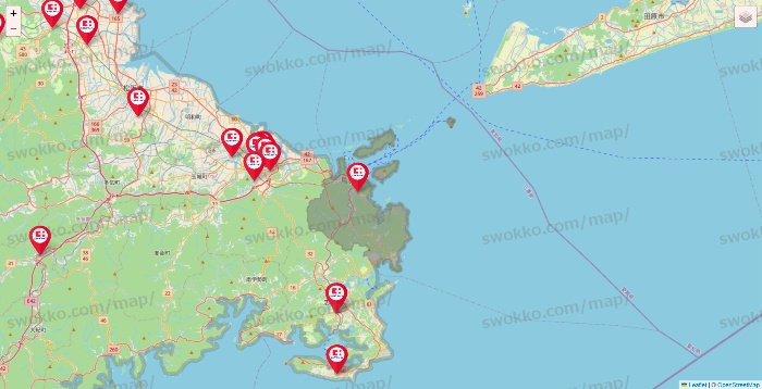 三重県のココカラファインの店舗地図