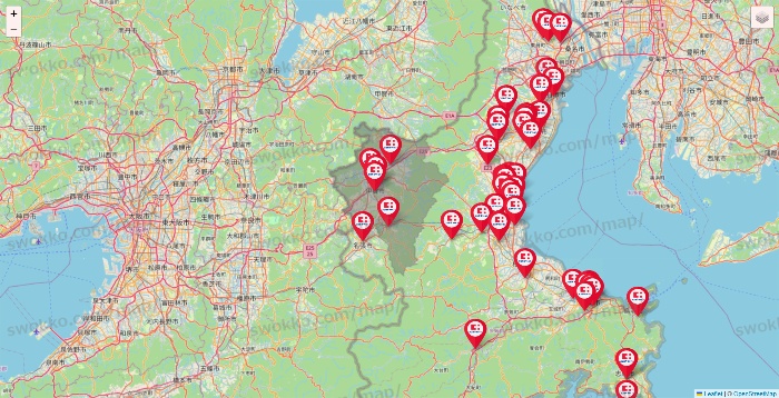三重県のココカラファインの店舗地図