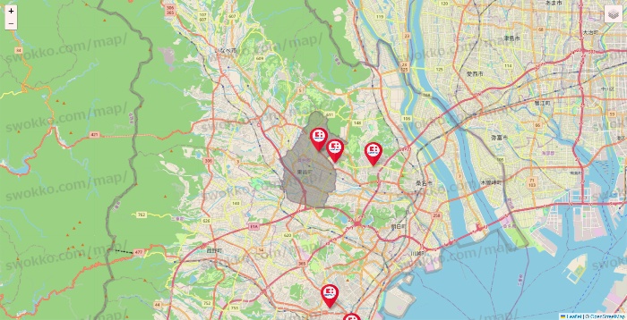 三重県のココカラファインの店舗地図