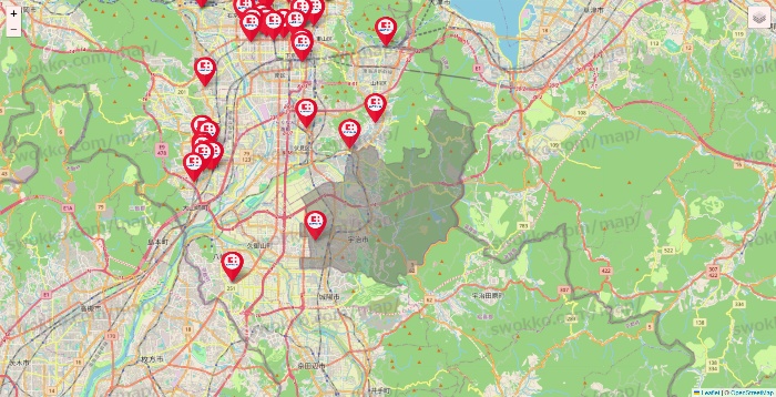 京都府のココカラファインの店舗地図