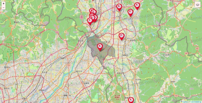 京都府のココカラファインの店舗地図