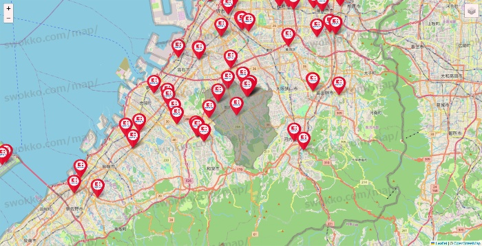 大阪府のココカラファインの店舗地図