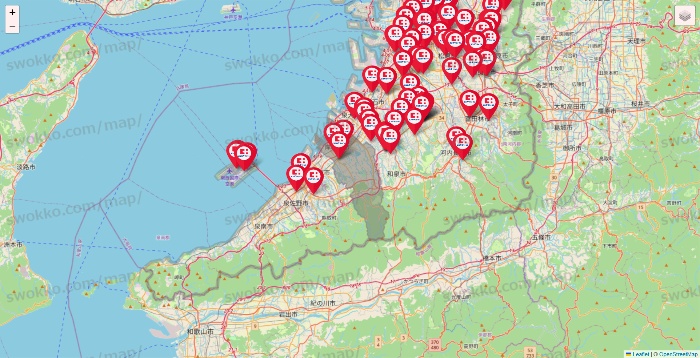 大阪府のココカラファインの店舗地図