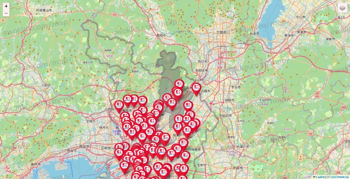 大阪府のココカラファインの店舗地図