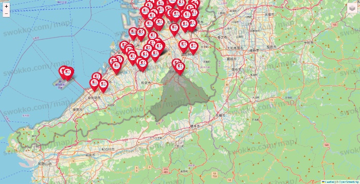 大阪府のココカラファインの店舗地図