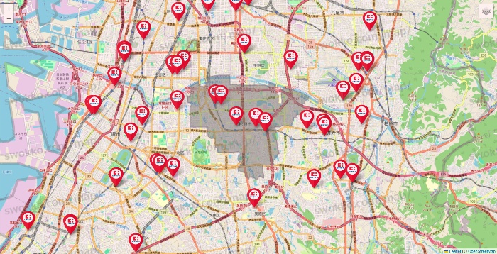 大阪府のココカラファインの店舗地図
