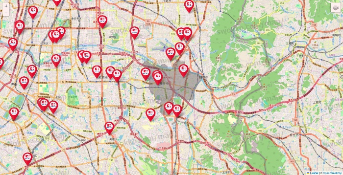 大阪府のココカラファインの店舗地図