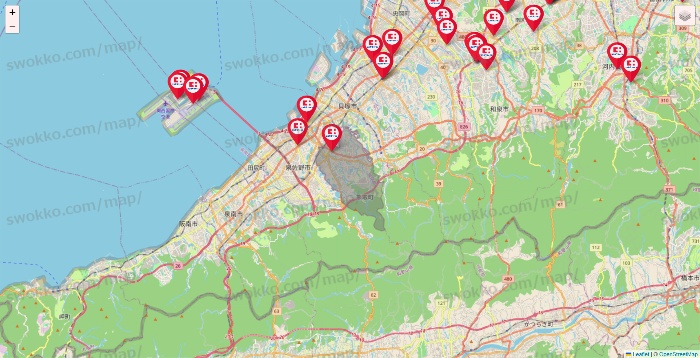 大阪府のココカラファインの店舗地図