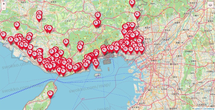 兵庫県のココカラファインの店舗地図