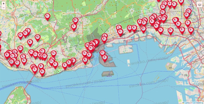 兵庫県のココカラファインの店舗地図