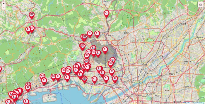 兵庫県のココカラファインの店舗地図