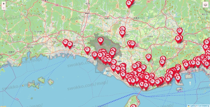 兵庫県のココカラファインの店舗地図