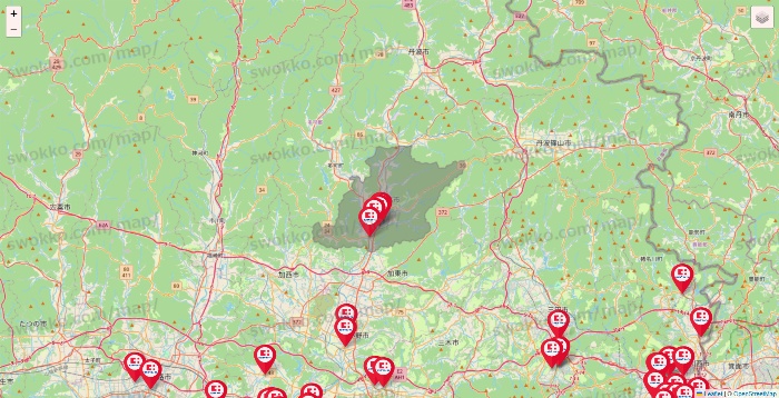 兵庫県のココカラファインの店舗地図