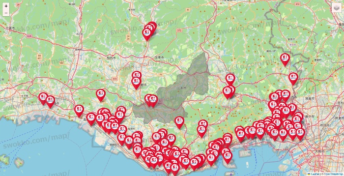 兵庫県のココカラファインの店舗地図