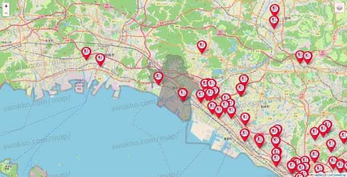 兵庫県のココカラファインの店舗地図