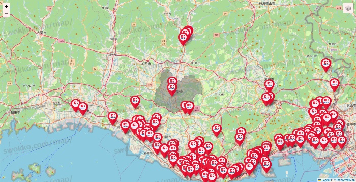 兵庫県のココカラファインの店舗地図