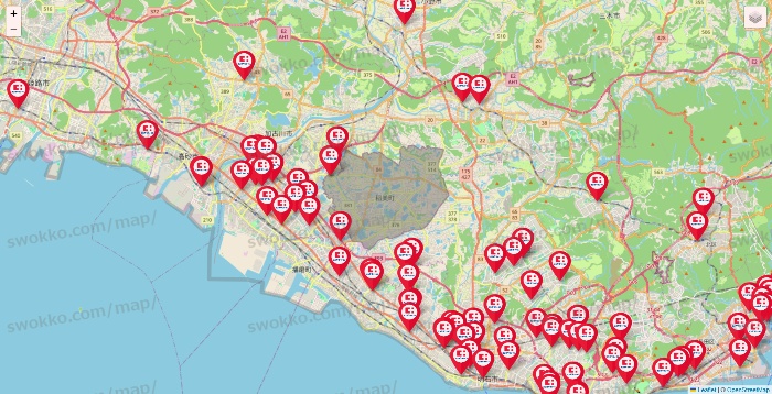 兵庫県のココカラファインの店舗地図