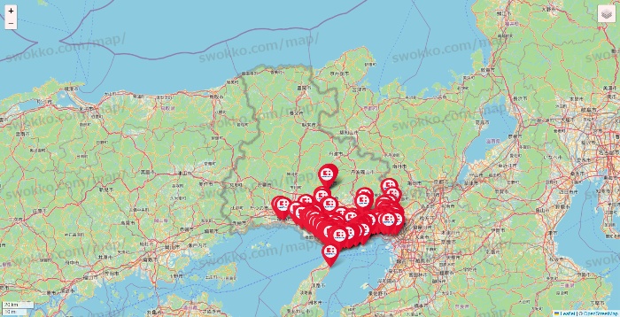 兵庫県のココカラファインの店舗地図