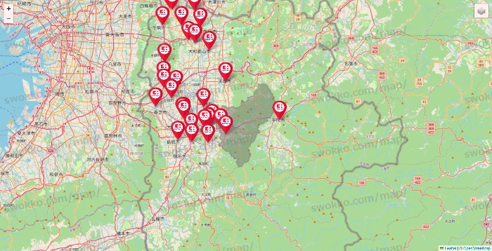 奈良県のココカラファインの店舗地図