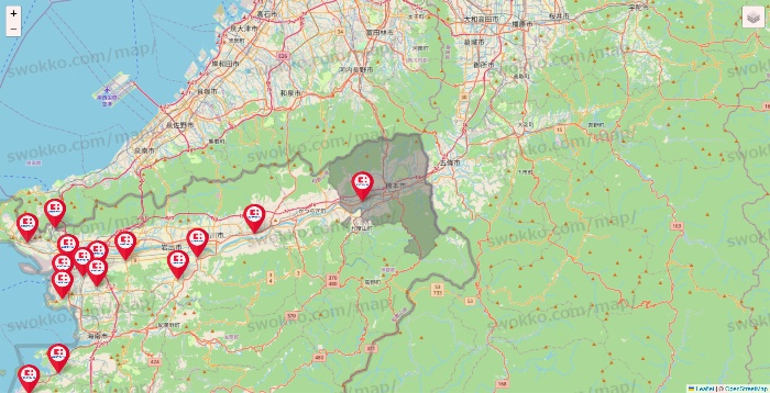 和歌山県のココカラファインの店舗地図