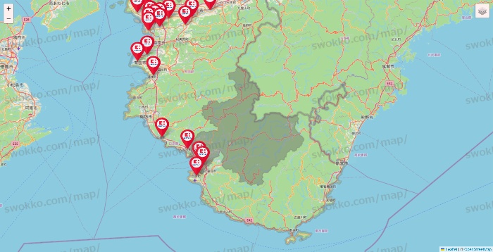 和歌山県のココカラファインの店舗地図