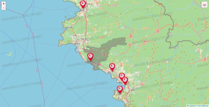和歌山県のココカラファインの店舗地図