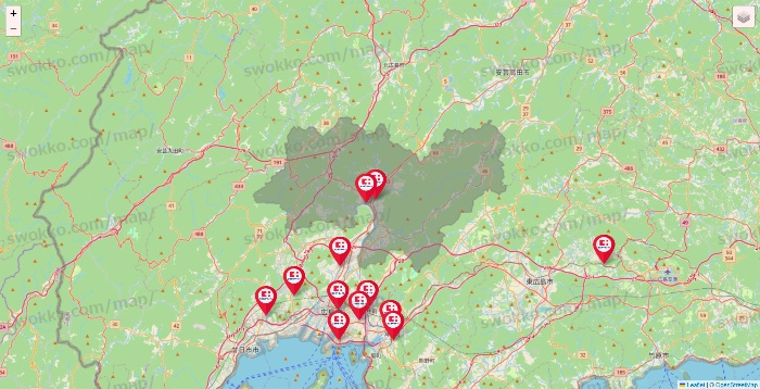 広島県のココカラファインの店舗地図
