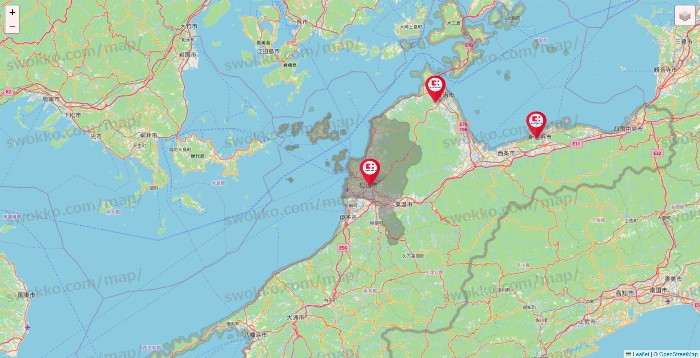 愛媛県のココカラファインの店舗地図
