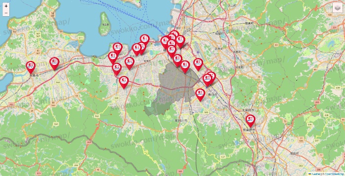福岡県のココカラファインの店舗地図