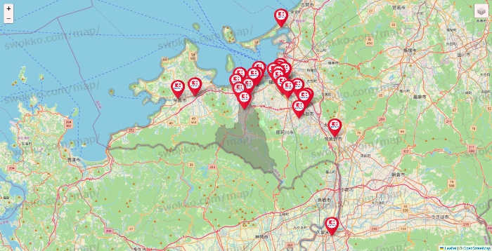 福岡県のココカラファインの店舗地図