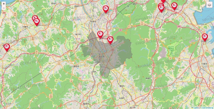 福岡県のココカラファインの店舗地図