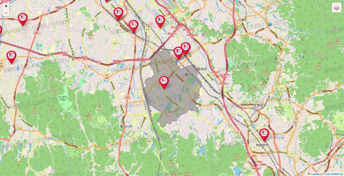 福岡県のココカラファインの店舗地図