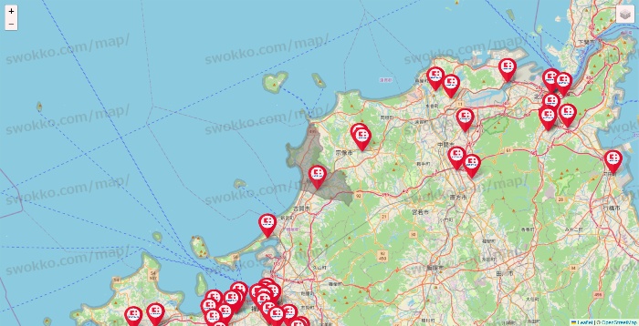 福岡県のココカラファインの店舗地図