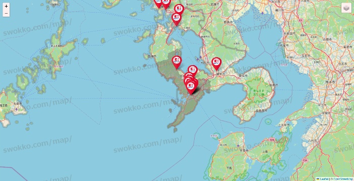 長崎県のココカラファインの店舗地図