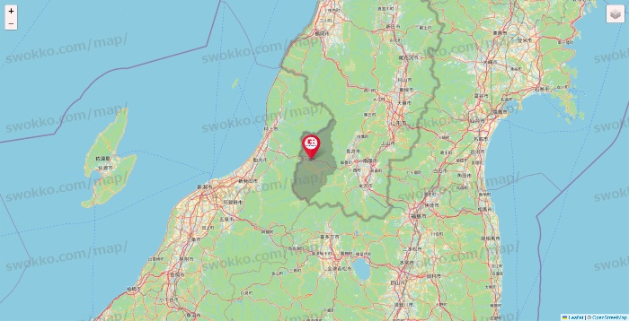 山形県のココカラファインの店舗地図