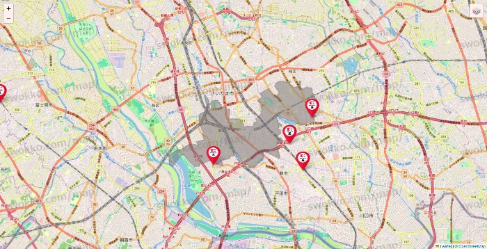 埼玉県のココカラファイン系列いろいろの店舗地図