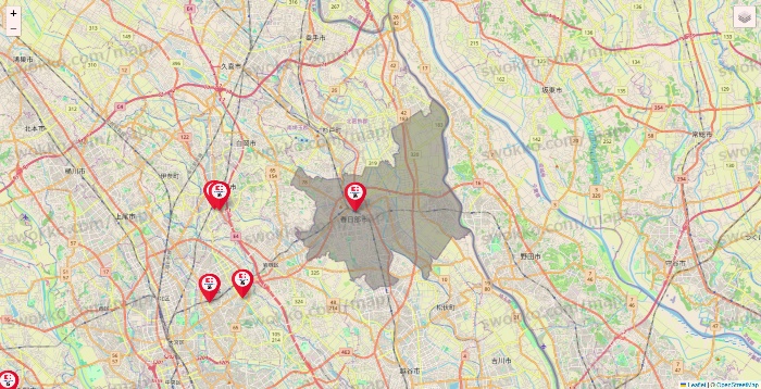 埼玉県のココカラファイン系列いろいろの店舗地図