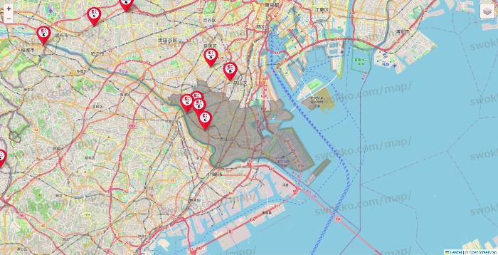 東京都のココカラファイン系列いろいろの店舗地図
