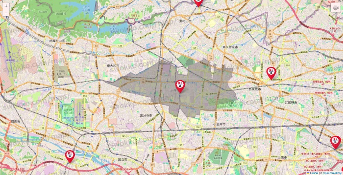 東京都のココカラファイン系列いろいろの店舗地図