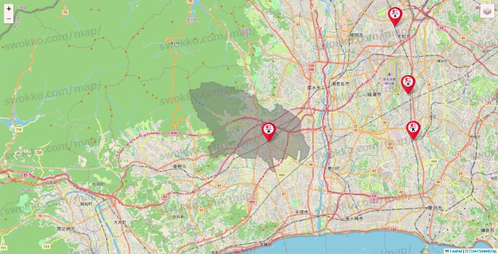 神奈川県のココカラファイン系列いろいろの店舗地図