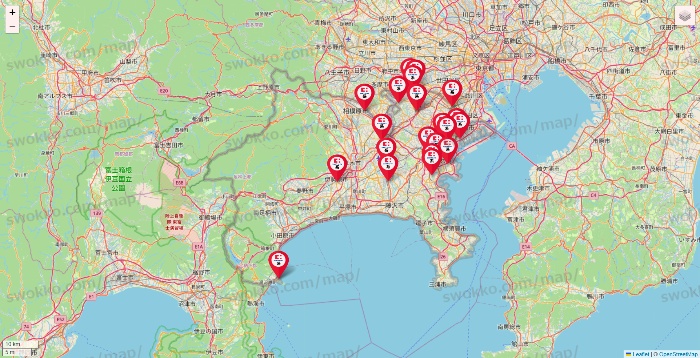 神奈川県のココカラファイン系列いろいろの店舗地図