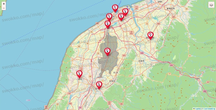 新潟県のココカラファイン系列いろいろの店舗地図
