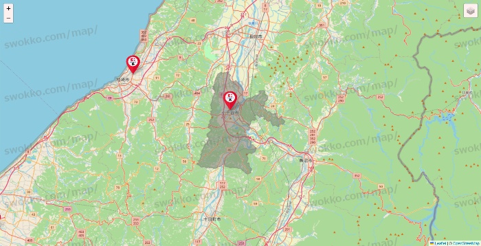 新潟県のココカラファイン系列いろいろの店舗地図