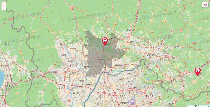 岐阜県のココカラファイン系列いろいろの店舗地図