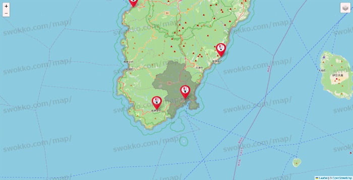 静岡県のココカラファイン系列いろいろの店舗地図