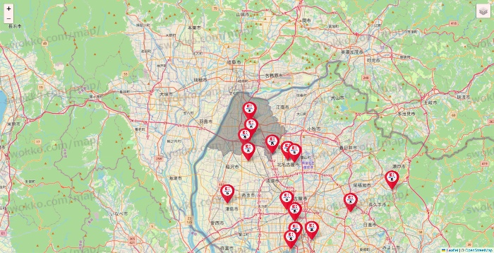 愛知県のココカラファイン系列いろいろの店舗地図