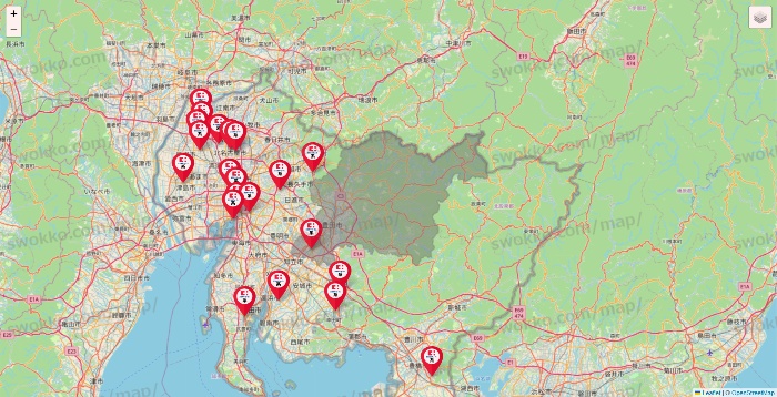 愛知県のココカラファイン系列いろいろの店舗地図