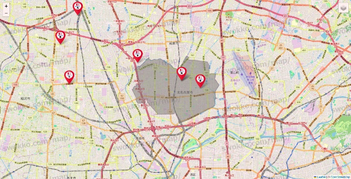愛知県のココカラファイン系列いろいろの店舗地図