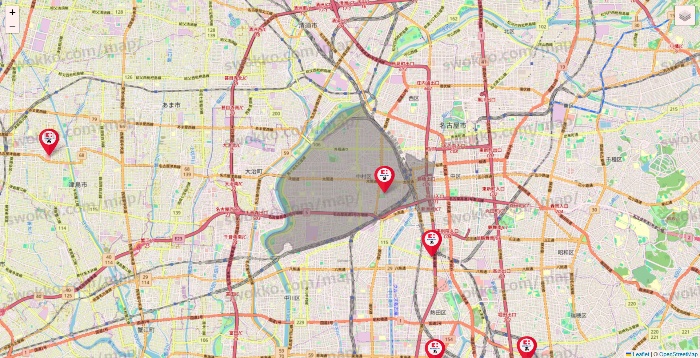 愛知県のココカラファイン系列いろいろの店舗地図